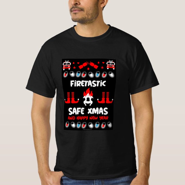Fire-fighter ugly xmas    T-Shirt (Front)