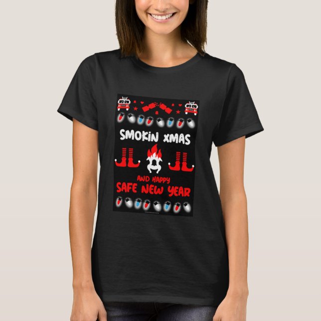 Fire-fighter ugly xmas      T-Shirt (Front)
