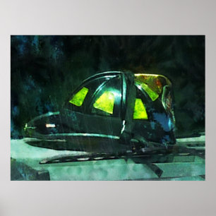 Fire Fighter's Helmet Poster