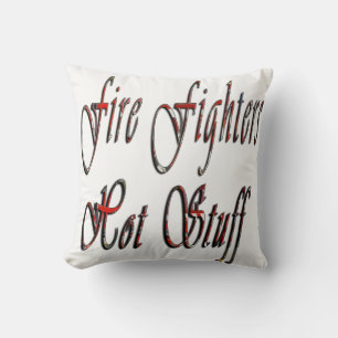 Fire Fighters Hot Stuff Logo, White Throw Cushion