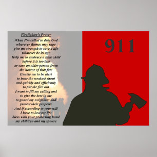 Fire Fighter's Prayer Poster