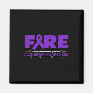 Fire Fighters Wear Purple - Heimerheimer Awareness Magnet