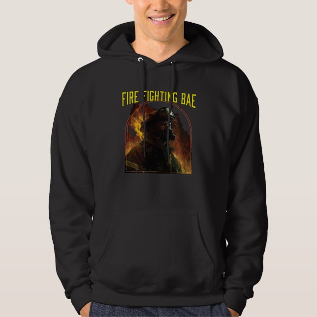 Fire Fighting Bae Fire Rescue Firefighting Firefig Hoodie (Front)