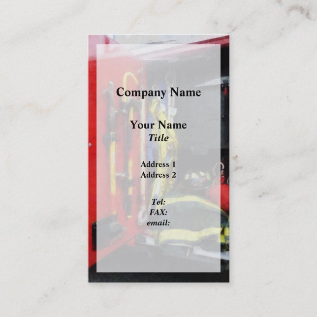 Fire Fighting Equipment Overlay Business Card (Front)