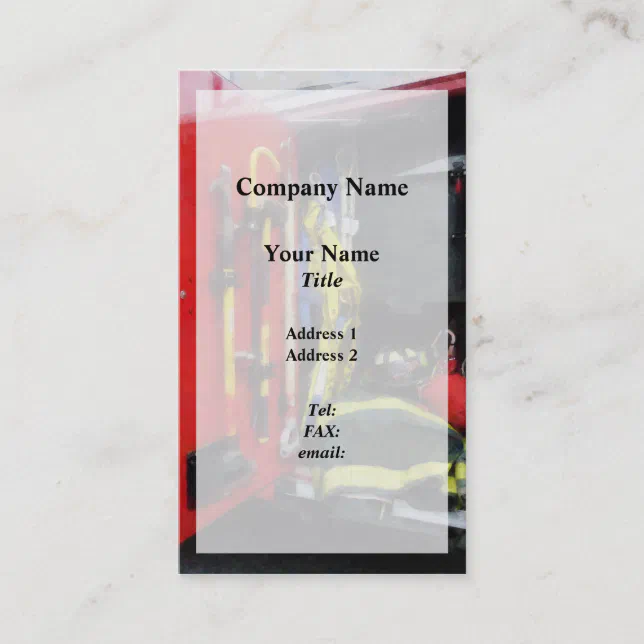 Fire Fighting Equipment Overlay Business Card | Zazzle