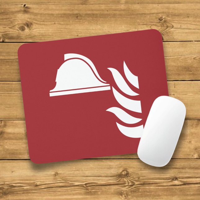 Fire Fighting Helmet Safety Sign Mouse Pad (Creator Uploaded)