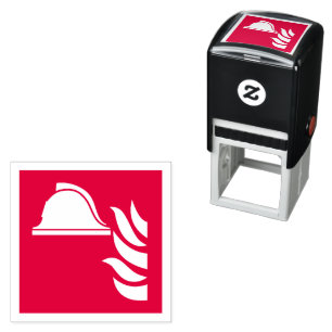 Fire Fighting Helmet Safety Sign Self-inking Stamp
