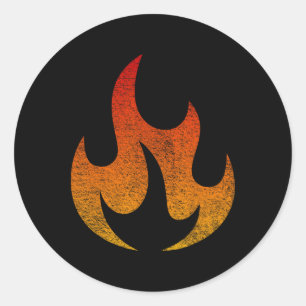 Fire Flame Costume Halloween Lit Burning Flame Classic Round Sticker