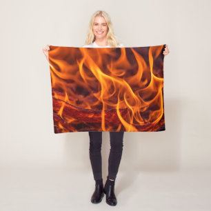 Fire flame macro fleece blanket