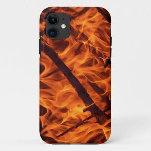 Fire flame macro  in fireplace iPhone 11 case
