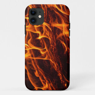 Fire flame macro  in fireplace iPhone 11 case