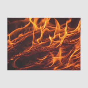 Fire flame macro  in fireplace tissue paper