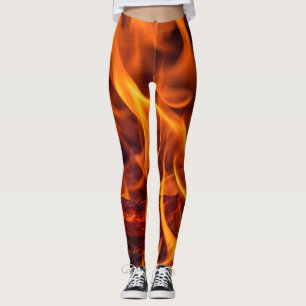 Fire flame macro  leggings