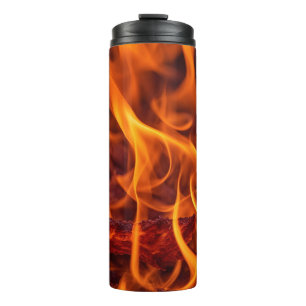 Fire flame macro  thermal tumbler