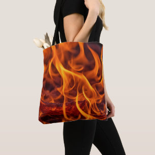 Fire flame macro tote bag