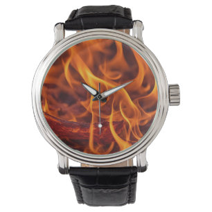 Fire flame macro watch
