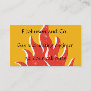 Fire, flame or heat themed business card