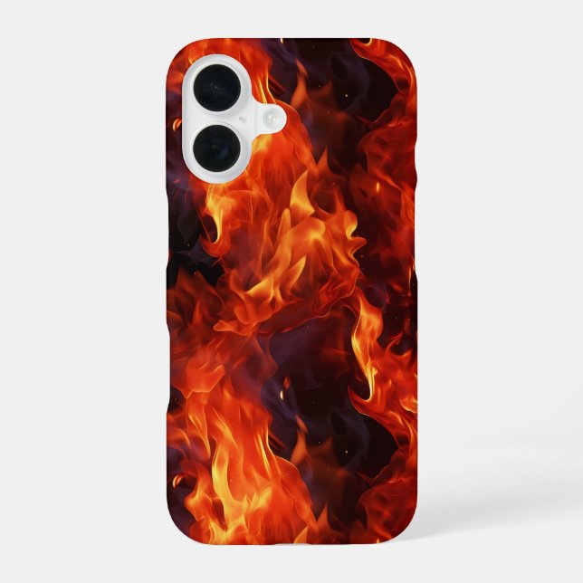 Fire Flame Pattern iPhone 16 Case (Back)