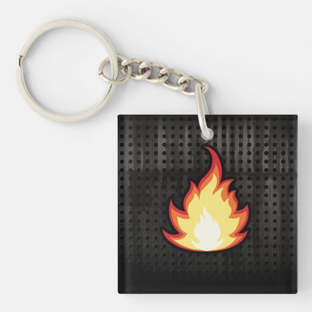 Fire Flame; Rugged Key Ring (Front)