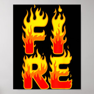 Fire Flame Shirt Adult Kids Men Women Fire And Ice Poster