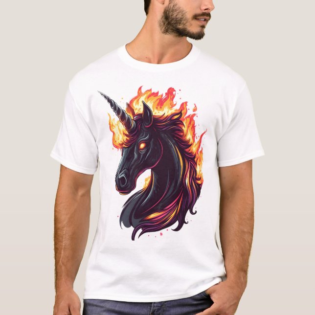 Fire & Flame Unicorn (1) T-Shirt (Front)