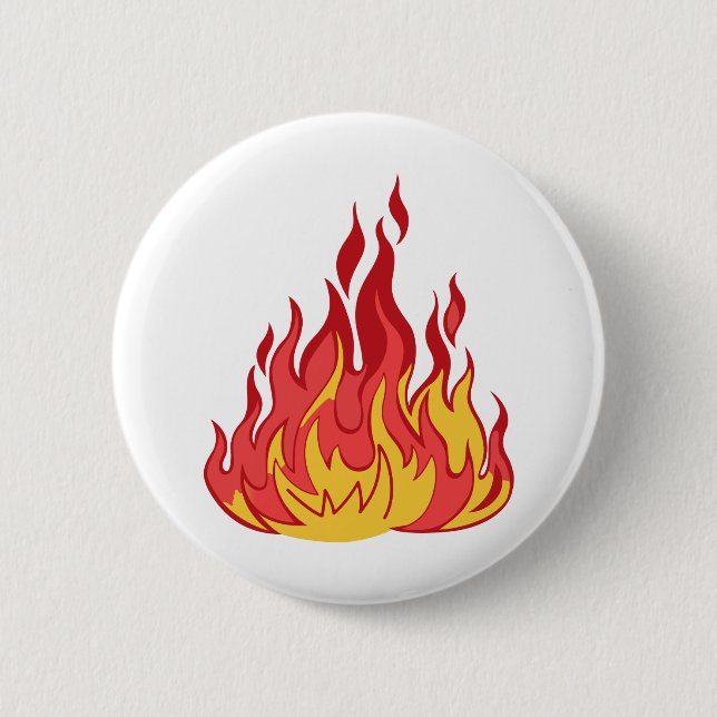 Fire Flames 6 Cm Round Badge (Front)