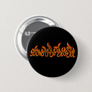 Fire Flames Blaze Outline 6 Cm Round Badge