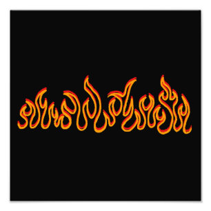 Fire Flames Blaze Outline Photo Print