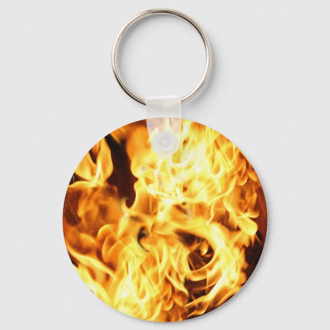 Fire & Flames Burning Fiery Gift Design Key Ring (Front)