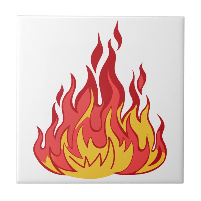 Fire Flames Ceramic Tile (Front)
