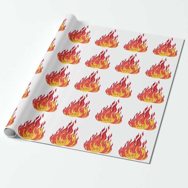 Fire Flames Wrapping Paper (Unrolled)