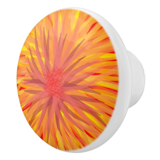 Fire Flower Ceramic Knob (Right)