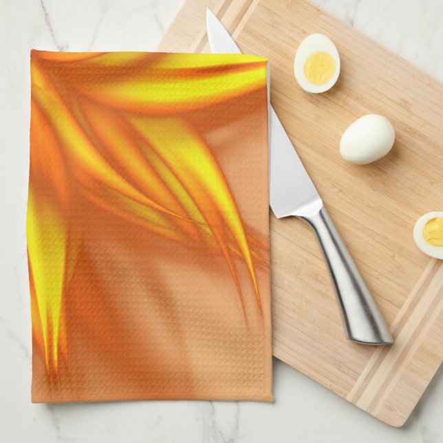 Fire Flower Fractal Art 2 Tea Towel (Quarter Fold)