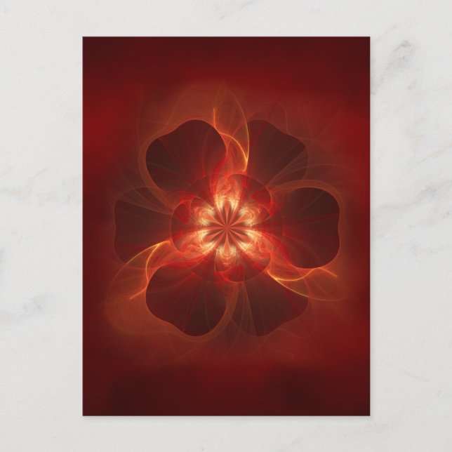 Fire Flower Fractal Art Postcard (Front)