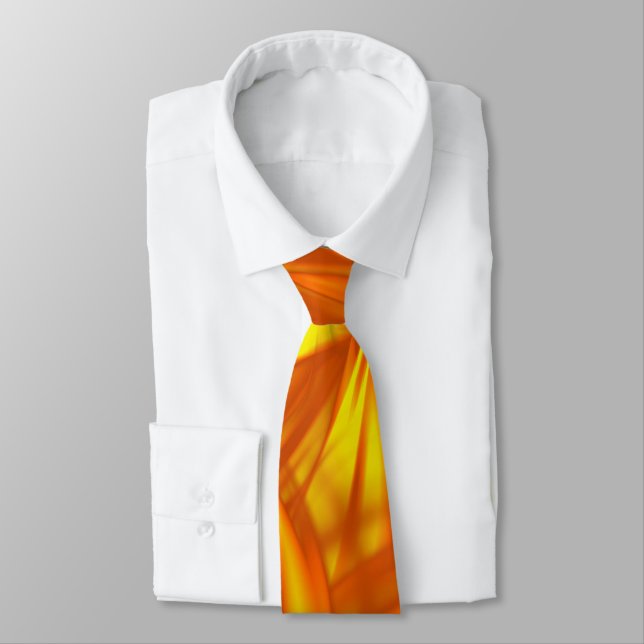 Fire Flower Fractal Art Tie (Tied)