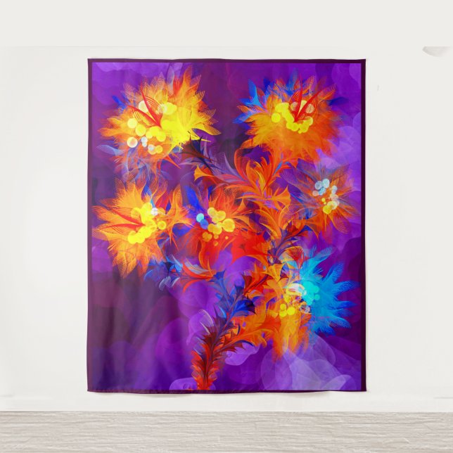 Fire Flowers Tapestry (Front)