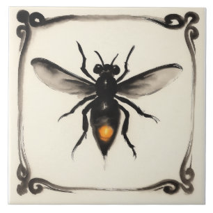 Fire Fly Insects Ceramic Tile