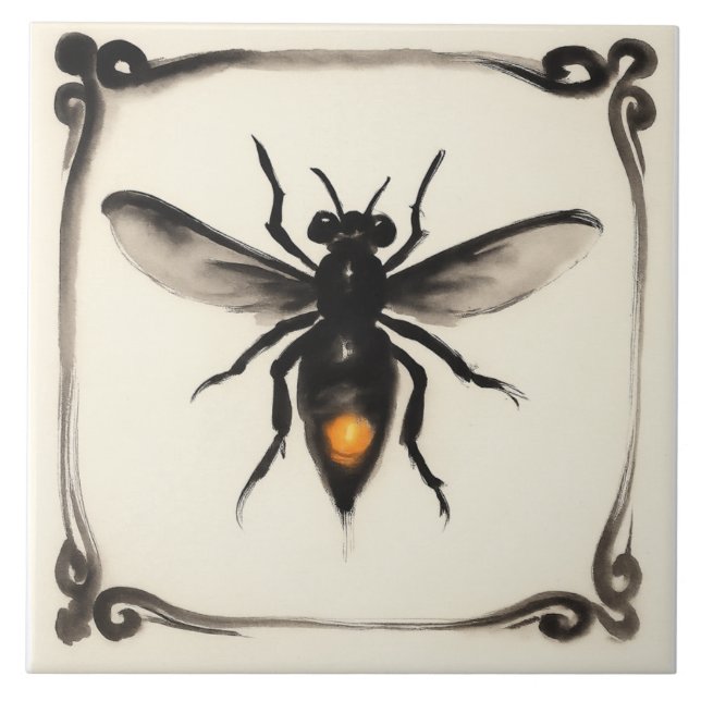 Fire Fly Insects Ceramic Tile (Front)
