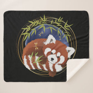 FIRE FOX red panda  Sherpa blanket 3 sizes