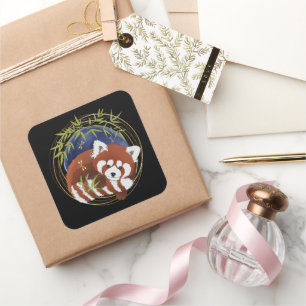 FIRE FOX red panda  stickers 2 sizes