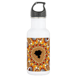 Fire fractal 532 ml water bottle