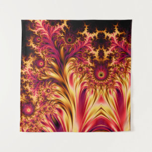 Fire Fractals Vibrant Mesmerising Cool Trippy Tapestry