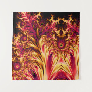 Fire Fractals Vibrant Mesmerising Cool Trippy Tapestry