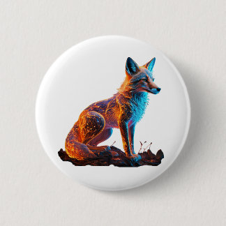 Fire Frost Fox 6 Cm Round Badge