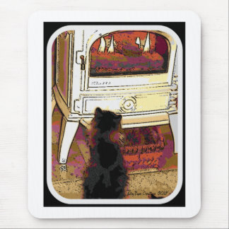 Fire Gazing Kitty Mouse Pad