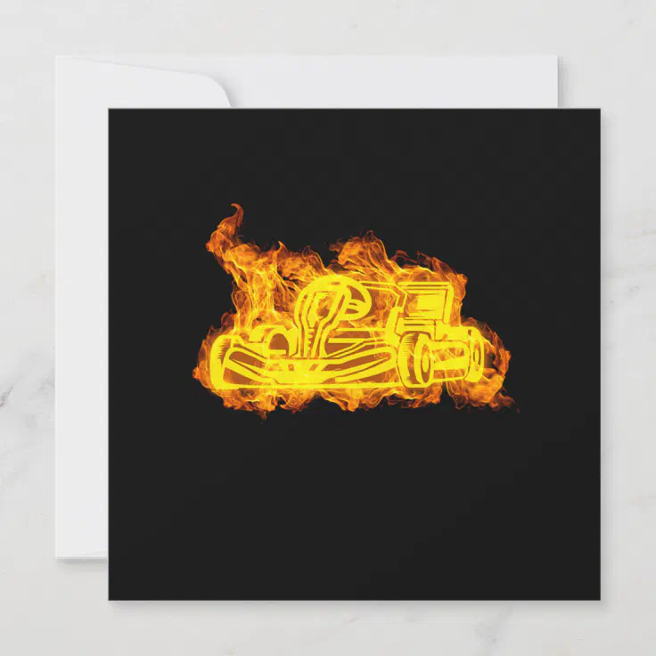 Fire GO Kart Racing Invitation | Zazzle