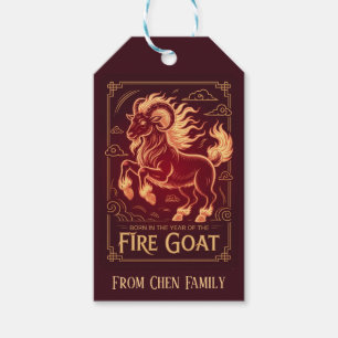 Fire Goat 2027 Born Birthday Gift Tags