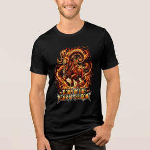 Fire Goat 2027 Born Birthday Tee Year Of The Goat