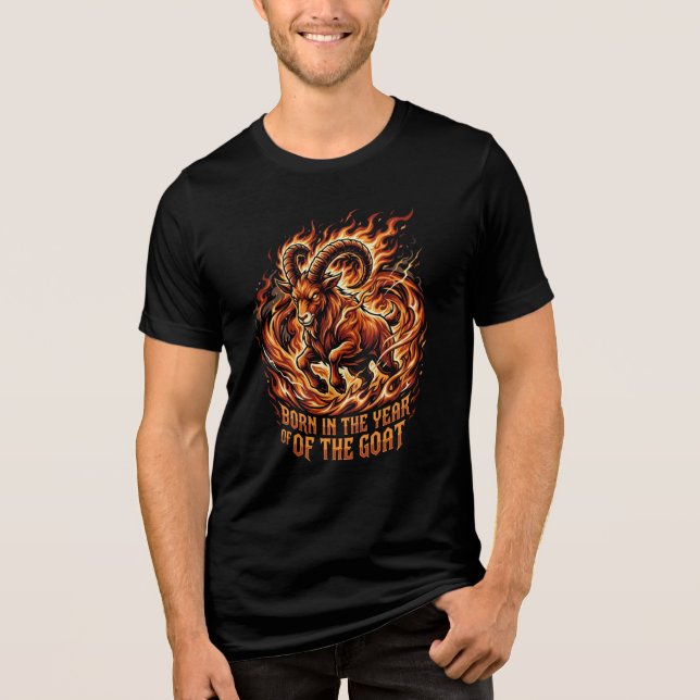 Fire Goat 2027 Born Year Birthday Tee (Front)