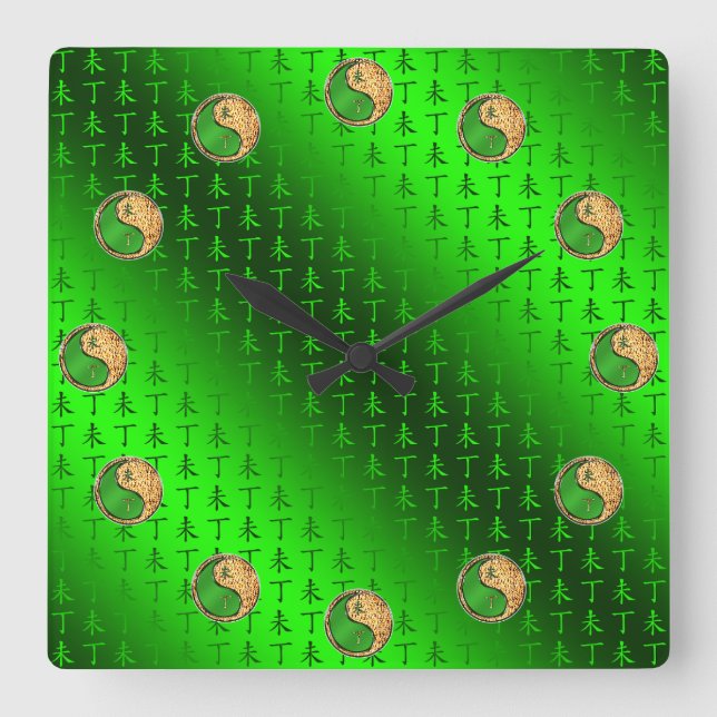 Fire Goat Square Wall Clock (Front)